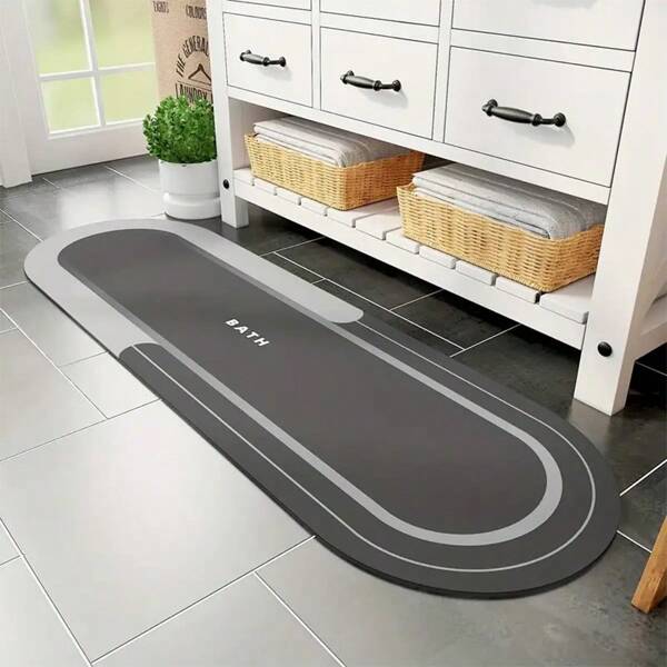 1pc Bathroom Non-Slip Carpet, Bathroom Non-Slip Absorbent Stain Free Quick Drying Bathroom Floor Mat, Long Thin Bath Rug, Fit Under Door Rubber Bath Mat, Shower Rug , Bathroom Decor , Bathroom Decorations Outdoor Rug Door Mat Fall Decor Bathroom Accessories Back To School Entryway Decor