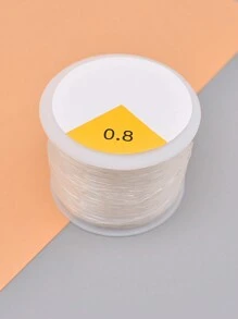 1 rolo de cordão elástico de cristal artificial transparente durável opção de fio 0,5-1,0mm para enfiar contas de pulseira DIY - Claro - Ver 3