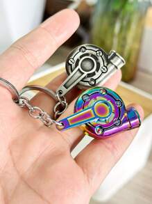 1 pieza Llavero creativo de turbocompresor para modificación de automóviles, llavero de metal de turbocompresor, colgante publicitario, regalo al por mayor para fanáticos de los automóviles, accesorios de automóviles, gótico lindo Y2k