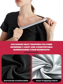 2025 Newest 1Pc Sauna Sweat Suit Shapewear Top Waist Trainer Workout Sweatsuit Exercise Short Sleeve Shirt For Women Gym Accessories For Belly Slimming Girdles, Lumbar Girdles For Belly Slimming Corset