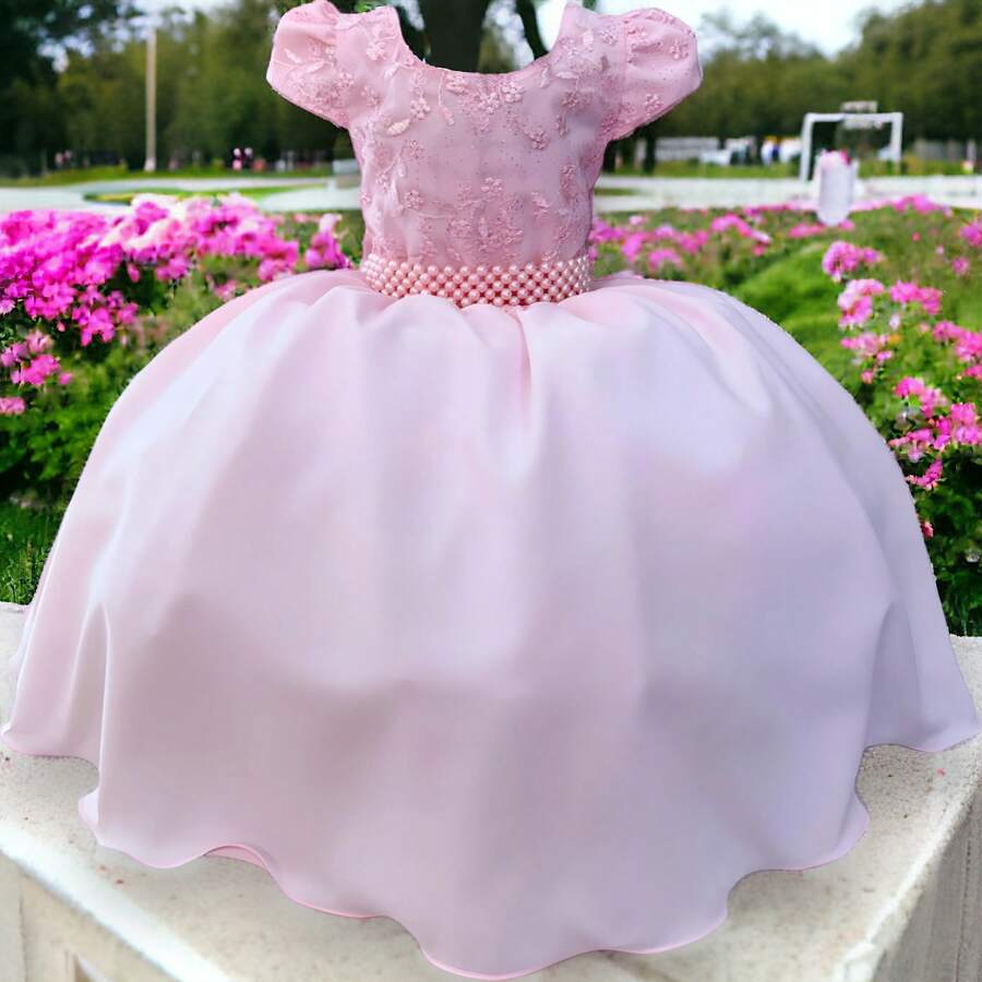Luxury Pink Children's Dress Graduation Party Wedding 4 To 16 - 淺粉色 - 查看 1