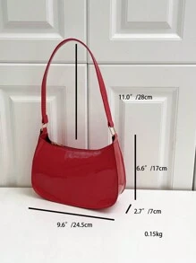 Culoare solidă, simplă și minimalistă, lucioasă la modă, drăguță și atmosferică geantă de umăr