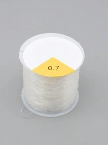 1 rolo de cordão elástico de cristal artificial transparente durável opção de fio 0,5-1,0mm para enfiar contas de pulseira DIY - Claro - Ver 4