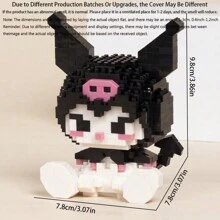 Sanrio Cute Building Blocks Kawaii Melody Cartoon Building Blocks Assembly Toys Birthday Puzzle Doll Gift Decoration Assembly Small Ornaments Desktop Ornaments Decorations (Plug And Insert Building Blocks)