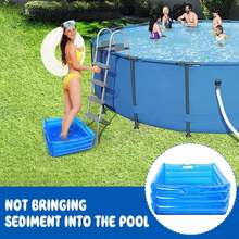 1-Piece Inflatable Swimming Pool Footbath-35x35x14cm Portable Swimming Pool Footbath-Ground Swimming Pool Accessories For Pool Entrance Ladder - Blue - View 7