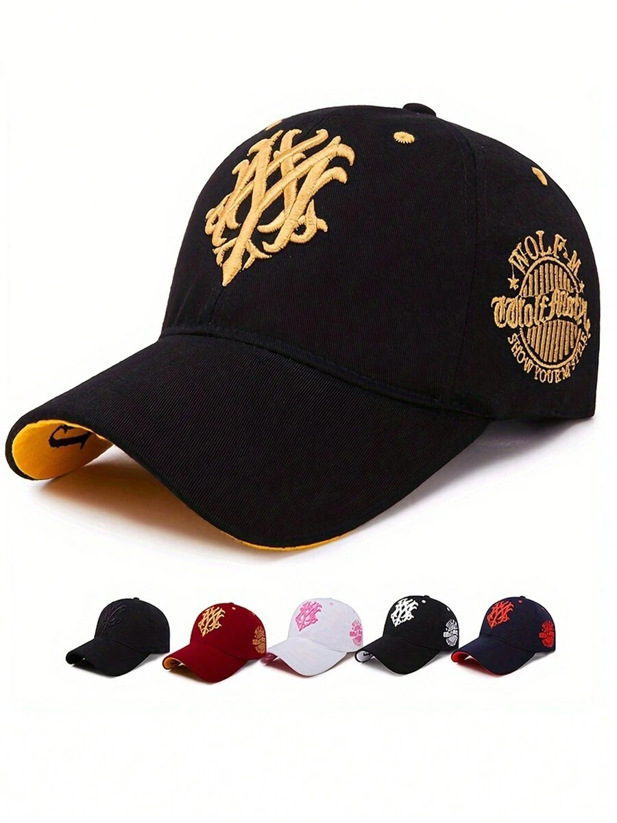2pcs/Set Embroidered Letter Totem Patterned Baseball Cap With Fashionable Printed Decor(Random Pattern) - Multicolor - View 1