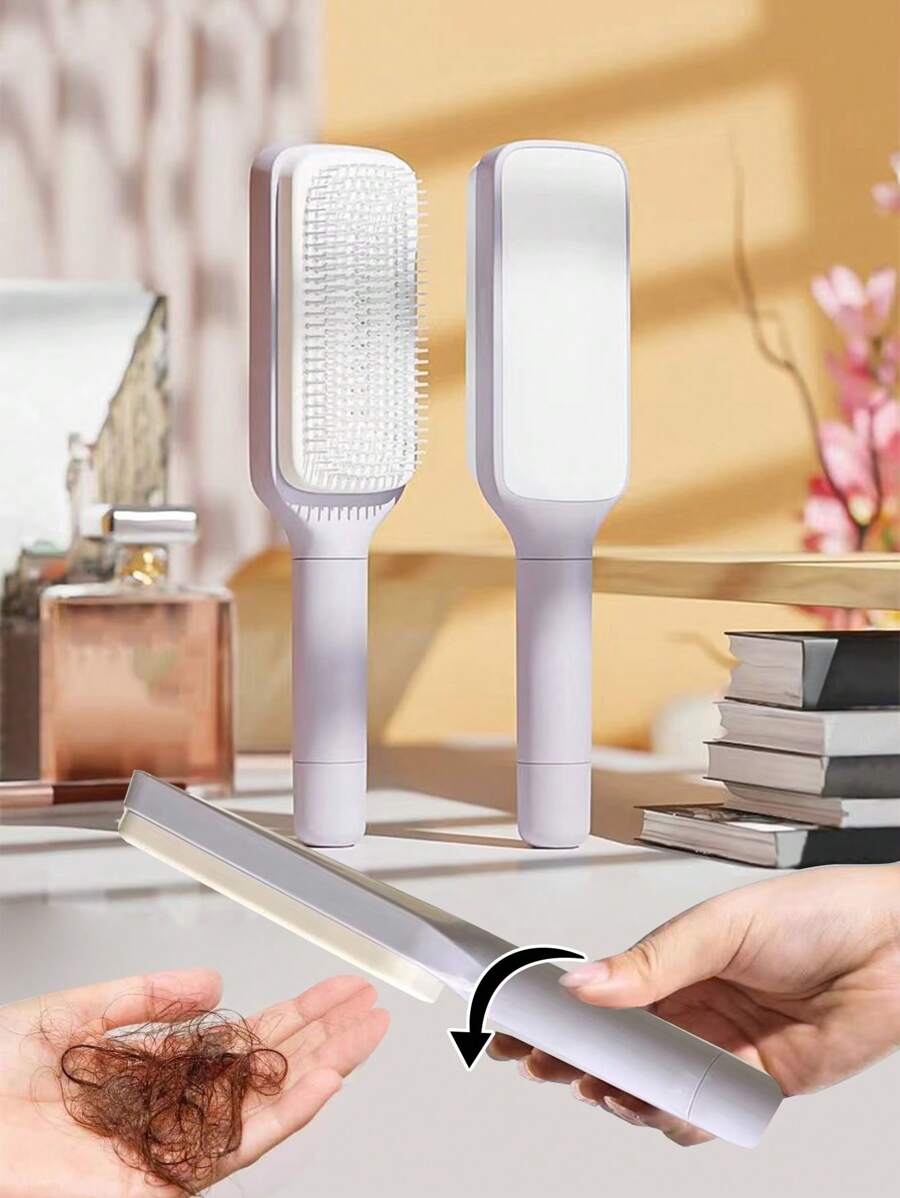 1入組坐墊式梳子，防靜電按摩梳，高效便捷，一次梳理除毛 - 彩色 - 查看 1