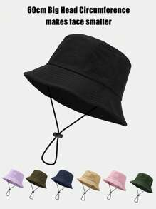 1 件女式 60 厘米超大帽檐渔夫帽太阳帽，纯色休闲渔夫帽适合日常佩戴 - 大尺碼漁夫帽 - 查看 6