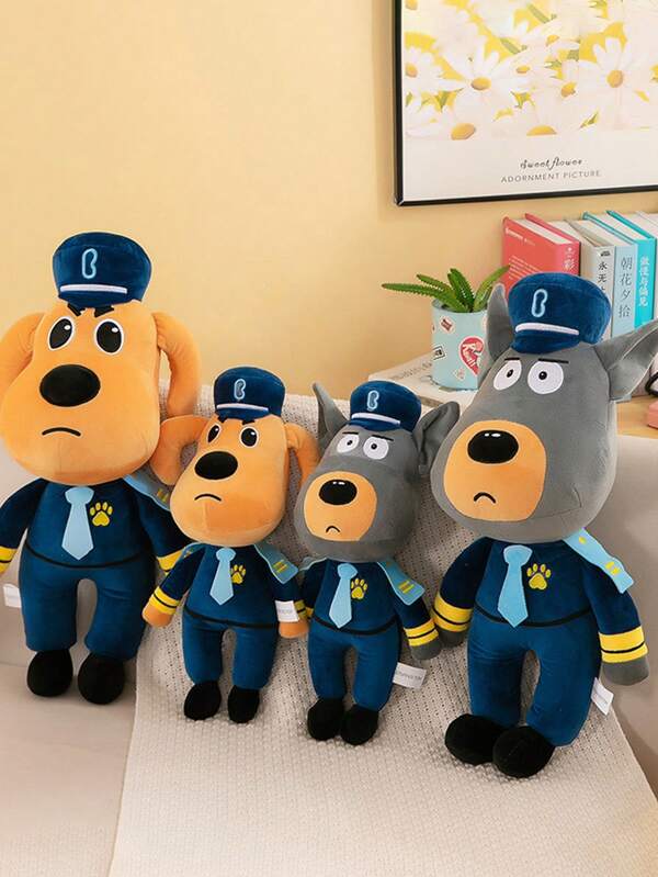 1 pieza Juguete de peluche perro labrador policía muñeco de peluche, almohada linda para dormir, regalo de cumpleaños y festividades, decoración del sofá y dormitorio, adorno de coche, juguete, decoración del hogar