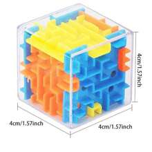 4公分/1.57英寸 3D迷宮魔方六面透明拼圖速度方塊滾珠魔術方塊迷宮玩具，紓壓玩具 - 彩色 - 查看 5