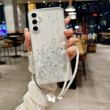 Ốp lưng TPU lấp lấp lánh hình cỏ ba lá may mắn, dây treo ngắn, dành cho iPhone 15 Proamx 14 Proamx 13 Proamx 12 Proamx 11 Promax XSMAX, tương thích với Samsung S23 S22 S21, OPPO A54, Vivo Y21, Redmi Note 9 (phiên bản quốc tế, không phải phiên bản nội địa). - màu đen - Xem 8