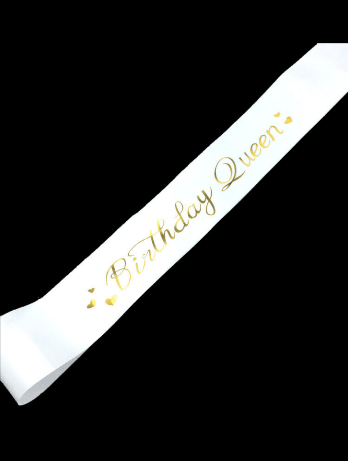 1pc Birthday Sash For Women Soft Satin White Sash With Gold Foil