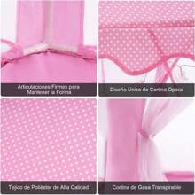 Castillo Princesa Casa Niñas Tienda Juegos Juguete 135x140cm Con Gratis 30 Globos Macaron De 12 Pulgadas, Tienda De Juego De Castillo De Princesa Para Niños y Niñas - Rosa - Ver 5