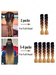 棕色辮子接發24寸1包合成耐高溫彩虹巨型辮子發麻花鉤針女發 - 彩色 - 查看 6