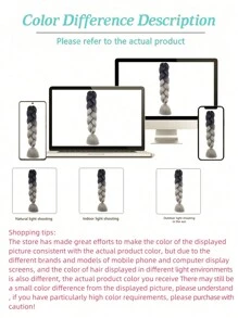 棕色辮子接發24寸1包合成耐高溫彩虹巨型辮子發麻花鉤針女發 - 彩色 - 查看 8