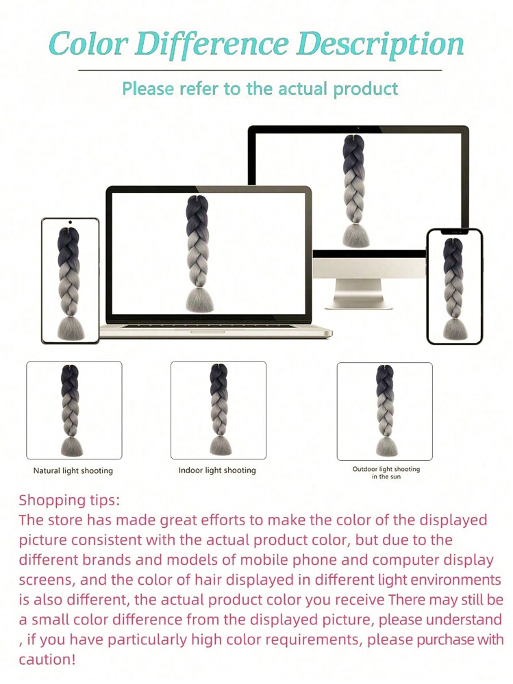棕色辮子接發24寸1包合成耐高溫彩虹巨型辮子發麻花鉤針女發 - 彩色 - 查看 7