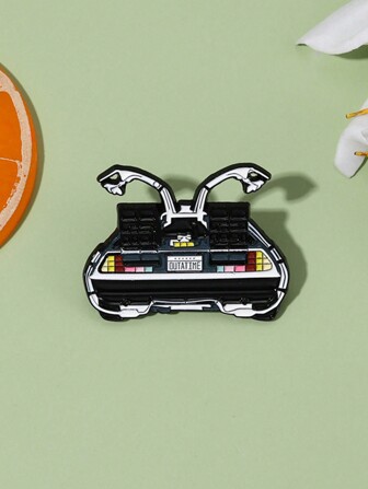 1入兒童幾何時光機造型創意復古可愛卡通胸針，派對日常穿戴禮品