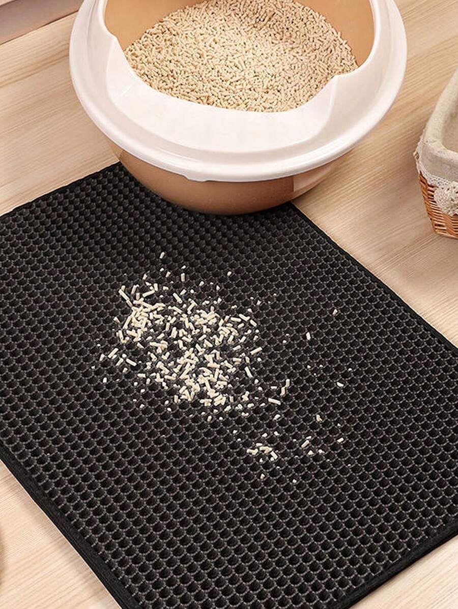 1pc Random AntiSplash Cat Litter Mat, With Dual Layer Filter To