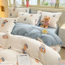 A级婴儿级水洗双层纱布单人被套清新风学生宿舍单人床上用品