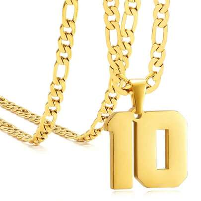 قلادات رقم القميص الشخصية للرجال، قلادات رياضية من الفولاذ المقاوم للصدأ بشعار الرياضة لاللاعبين الأولاد لكرة القدم/كرة السلة/كرة القاعدة مع هدايا لإلهام الفريق