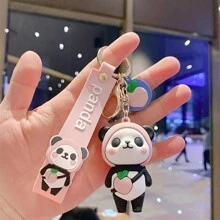 1入組熊貓造型鑰匙扣，背包掛飾，紀念品，手機吊飾，生日禮物，小禮物 - 彩色 - 查看 12