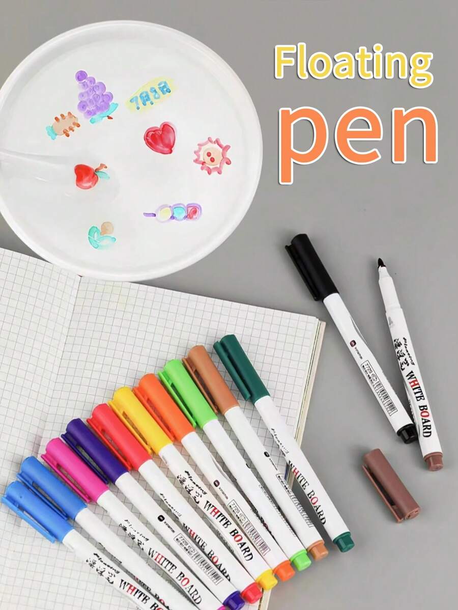CQQNIU Magic Water Pen Set - 12 Schwimmende Malstifte Mit Löffel Für Kinder Graffiti