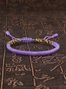 Men Buddhist Bracelet, Adjustable Colorful Rope Bracelet, Lucky Red String Bracelet - Diamond Knot Bracelet - View 4