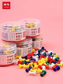 M&G 80 piezas/Caja Chincheta de dibujo, Tachuelas, Clavos coloridos, Clavos de madera blanda, Tachuelas, Clavos decorativos - Multicolor - Ver 2