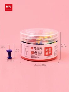 M&G 80 piezas/Caja Chincheta de dibujo, Tachuelas, Clavos coloridos, Clavos de madera blanda, Tachuelas, Clavos decorativos - Multicolor - Ver 4