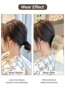 Syntetyczne koki z włosów Chignon kucyk treska Updo pączek doczepy z włosów elastyczna gumka ciemnobrązowy 3 cale dla kobiet
