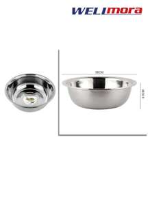 Bowl De Acero Inoxidable (35x9.5 Cm) Tazón De Cocina Multiusos Para Mezclar, Servir Y Preparar Alimentos - Cuenco Para Aperitivos - Ensaladeras Premium