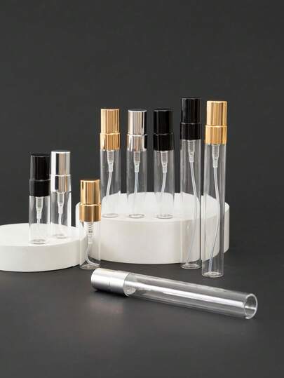 عبوة رش متعددة الوظائف وصغيرة الحجم ومدمجة 5 قطع/مجموعة - خالية من الرائحة، خالية من مادة البي في سي، مثالية للسفر مع الزيوت الأساسية والعطور ومنتجات العناية بالبشرة، سهلة التعبئة، باحجام متعددة (3مل/5مل/10مل)