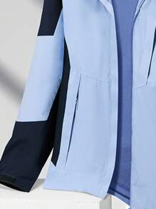 Women Outdoor Sports Three-In-One Windproof And Warm Color-Block Jacket