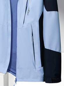 Women Outdoor Sports Three-In-One Windproof And Warm Color-Block Jacket