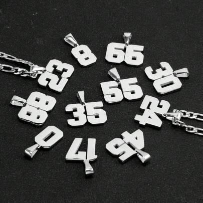 Personalized Jersey Number Necklaces For Men,Athletes Stainless Steel Sport Number Pendant Chain For Boys Baseball/Basketball/Football Team Inspiration Jewelry With Gifts