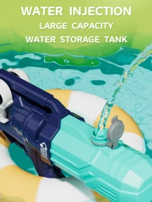 1pc Cute Cartoon Water Gun With Long Range And Large Capacity, For Boys Outdoor Water Fight Toy [Random Color For Some Accessories] - Blue - View 3