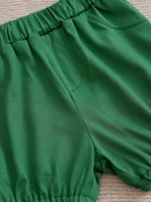 Yierying Baby Boys' Short Sleeve Dinosaur Print Outdoor Style Polo Shirt And Shorts Set For Spring/Summer