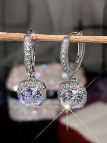 1對女孩優雅立體氧化鋁下垂耳環，適用於女孩日常裝扮和派對飾品生日禮物