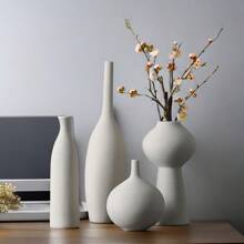 Nordic Modern Minimalist Creative White Ceramic Vase Home Living Room TV Cabinet Decoration Ornaments Office Desk Dining Table Decoration Crafts Gifts Birthday Graduation Home Decor Room Decor Flower Vase Glass Vase