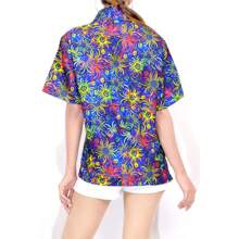LA LEELA Women's Vacay Button Down Blouses Summer Vacy Beach Dress Aloha Party Blouse Shirt Short Sleeve Collared Vacation Button Up Casual Hawaiian Shirts Tank Top Women