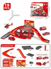 19PCS Jongens Auto Garage Speelgoed Met Politie/Brandweer/Techniek/Dinosaurus Thema Speelset, Kinderen Parkeerplaats Race Auto Ramp Track Speelgoed, Geschikt Voor 3+ Jaar Oude Jongens Verjaardag, Vakantie Cadeau, Speelgoed Auto's, De Race Auto Baby Speelgoed, Auto Speelgoed Baby