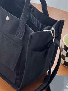 Fashionable Lightweight Canvas Tote Bag, Multi-Pocket Design, Multifunctional Crossbody Bag Doubles As Lunch Box, Korean Style Multi-Compartment Mom & Baby Outdoor Portable Large Capacity Handbag, Super Convenient Stylish Mom Outdoor Lunch Box Bag, Japanese Style Bag