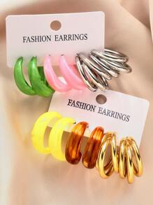 Conjunto de aretes de 12 a 20 piezas de mariposa de resina colorido y minimalista con forma de corazón y múltiples elementos metálicos perla falsa para mujeres, ideal para festivales, fiestas y citas, ideal para uso diario (colores de resina al azar)