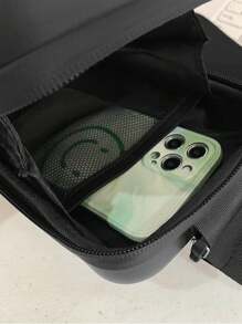 男士胸包单肩小背包休闲斜挎包摩托车包运动腰包骑行包单肩包侧包交叉包工作周末暑假假期大容量随身携带实用黑色礼物个性礼物男士男朋友爸爸丈夫 - 黑色 - 查看 4