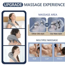 1 Pc Electric Neck And Shoulder Massager, Wireless Neck And Back Massage Shawl, USB Charging, For Home, Office, Driving, Kneading Massage Shawl, Mother's Day, Father's Day Gifts Gym Accessories, Sport, Gym, Home Exercise, Massager, Massage