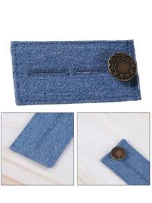 1/4pcs Elastic Adjustable Buckle Jeans Fabric Belt Extension Strap For Expanding Waistbands - Baby Blue - View 7