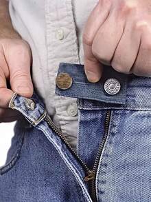 1/4pcs Elastic Adjustable Buckle Jeans Fabric Belt Extension Strap For Expanding Waistbands - Baby Blue - View 3