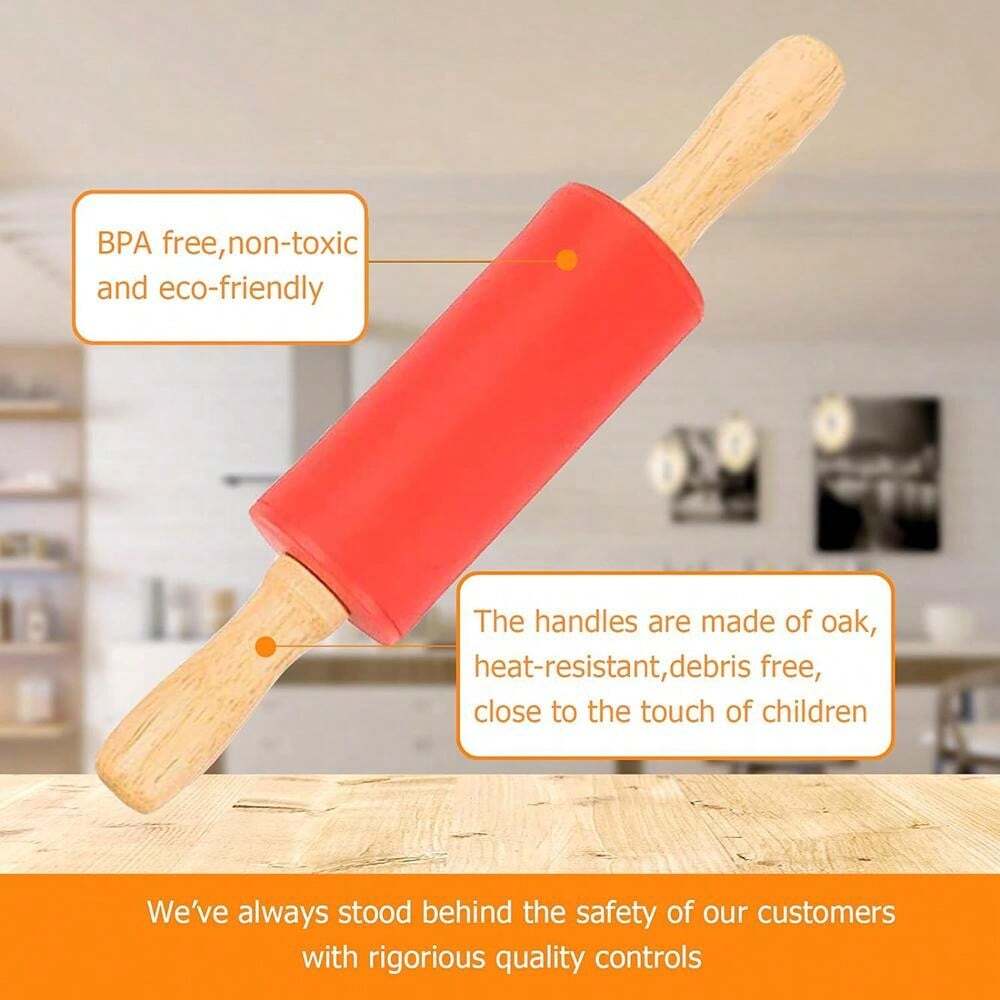 2 Pack Mini Rolling Pin, 9 Inch Small Dough Roller With Wood Handle ...