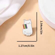 1 pieza broche de gato arcoíris en blanco y negro de anime - Blanco - Ver 3