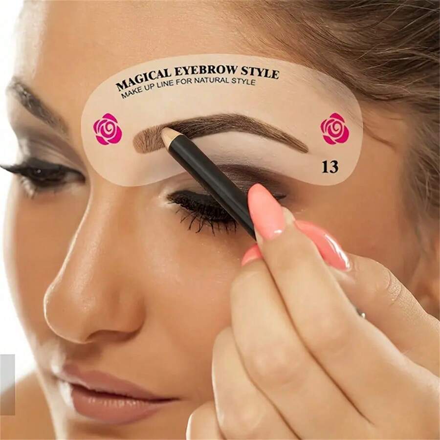 24 Estilos de Plantillas para dar Forma a Cejas - Kit de Aseo Para Mujeres - Perfecto Para Modelar la Belleza y Aplicación de Maquillaje - Multicolor - Ver 1